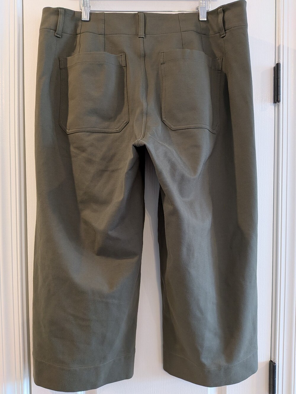 Anthropologie Maeve Colette Wide Leg Cropped Pants Olive Green Size 16 - Picture 9 of 14